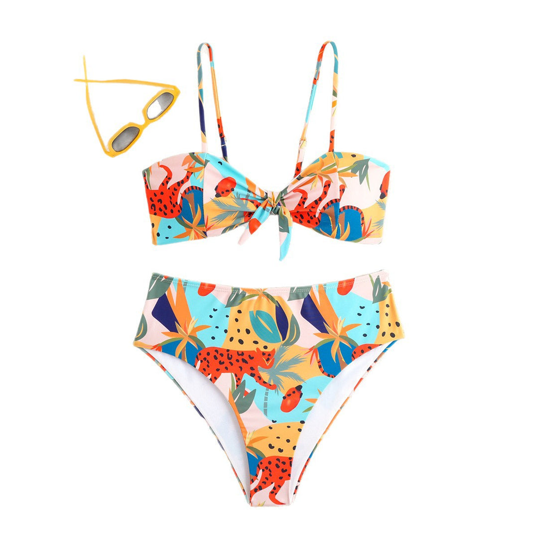 Damen Hochtailliertes Bikini-Set mit verspielt floralen Mustern Echo Archiv
