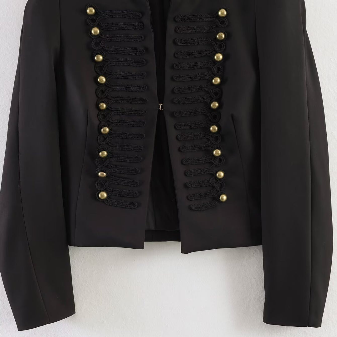 Damen Kurzblazer im Parade- und Militärlook mit dekorativen Kordelapplikationen und Zierknöpfen Echo Archiv