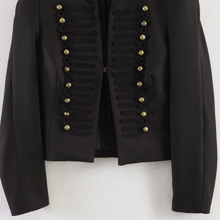 Damen Kurzblazer im Parade- und Militärlook mit dekorativen Kordelapplikationen und Zierknöpfen Echo Archiv