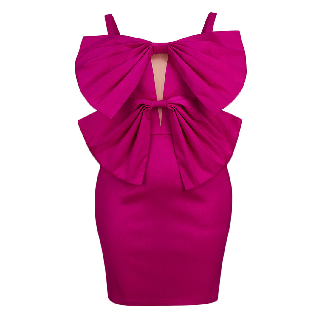 Damen figurbetontes Kleid mit voluminösen Schleifen Echo Archiv