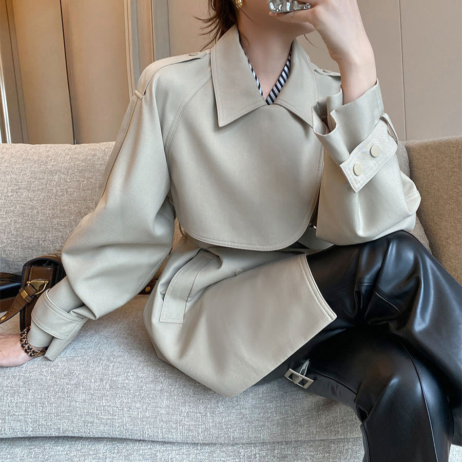 Damen Modernes Trenchcoat mit Taillengürtel Echoarchiv