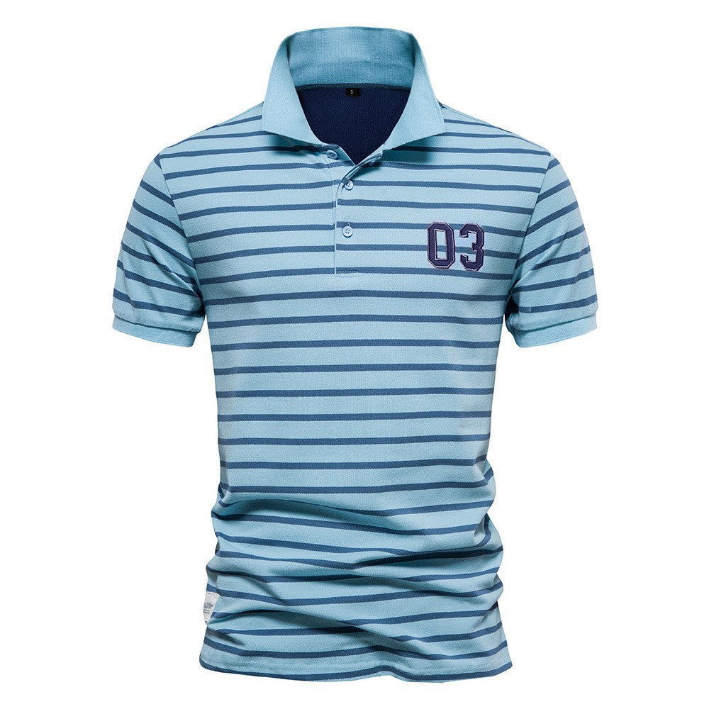 Herren Polo-Shirt mit modischem Streifenmuster und bequemem Schnitt Echoarchiv