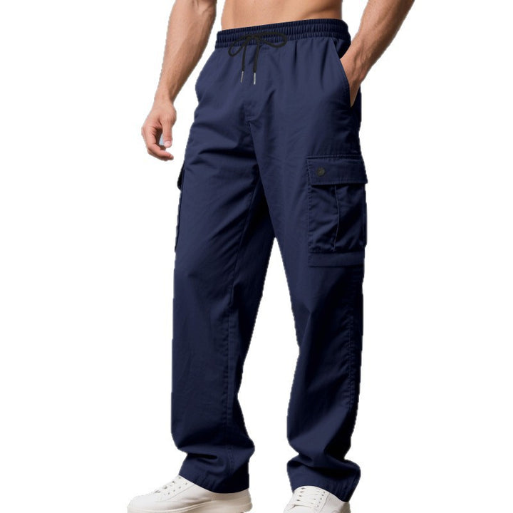 Herren nan leichte Cargo-Freizeithose mit elastischem Tunnelzugbund, geradem Bein und funktionalen Klapptaschen Echo Archiv
