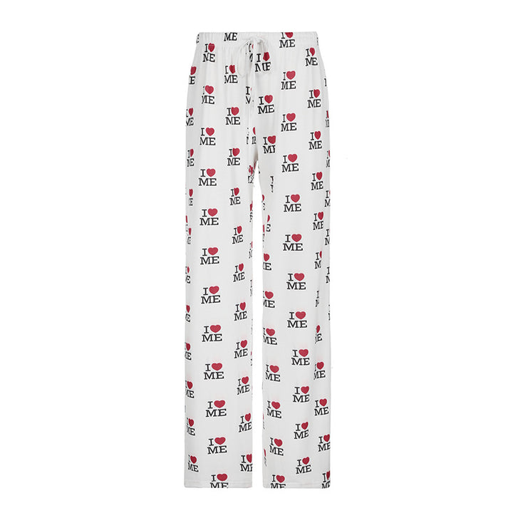 Damen lässige Druckhose mit elastischem Bund Echo Archiv