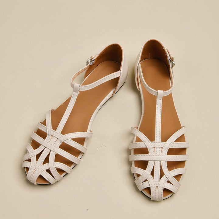 Damen elegante Flachsandalen mit verstellbarem Riemen und modischem Schnitt Echoarchiv