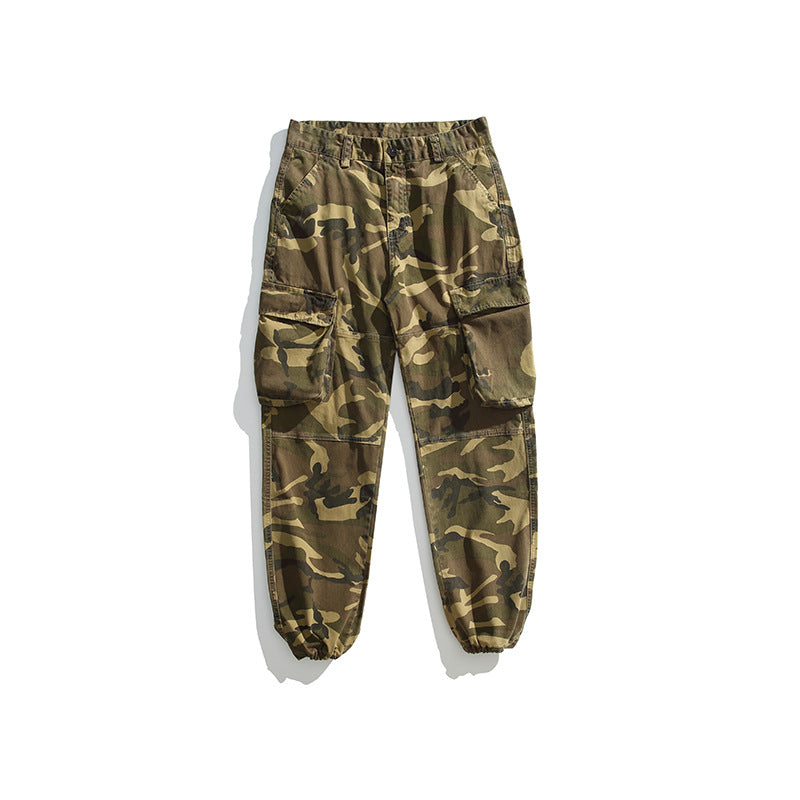 Herren Taktische Cargo-Joggerhose mit elastischem Knöchelabschluss, Mehrfachklapptaschen und Tarnmuster Echo Archiv