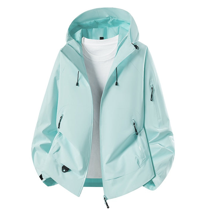 Herren Minimalistischer Softshell-Anorak mit verstellbarer Kapuze & verschweißten Zip-Taschen Echoarchiv