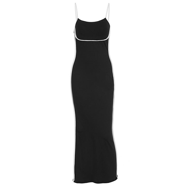 Damen elegantes Maxikleid mit schmalen Trägern und figurformendem Schnitt Echo Archiv