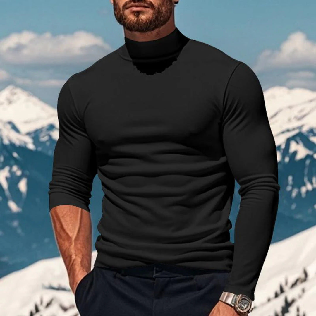 Herren Elegantes Langarm-Polohemd Echoarchiv