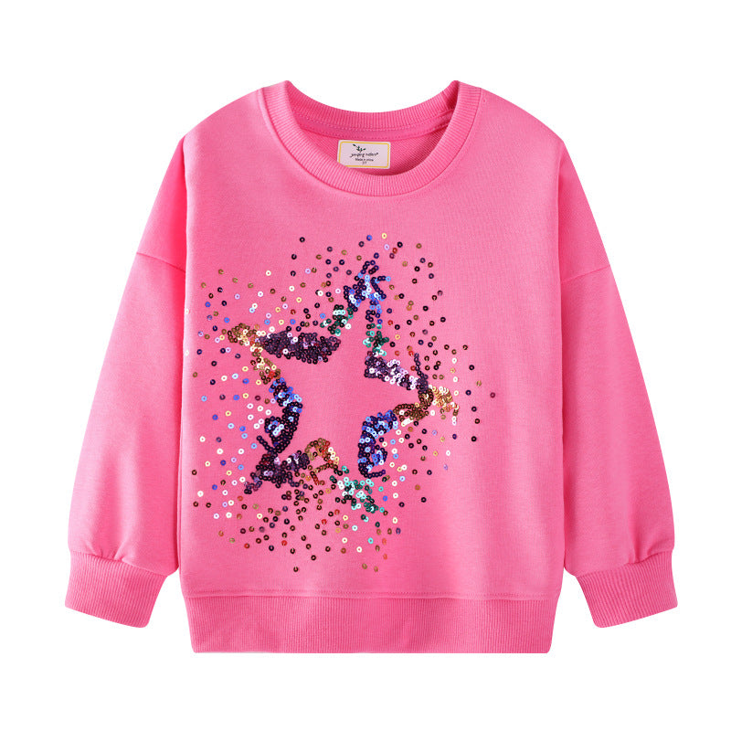 Mädchen Sweatshirt mit glitzerndem Sternenmotiv Echo Archiv