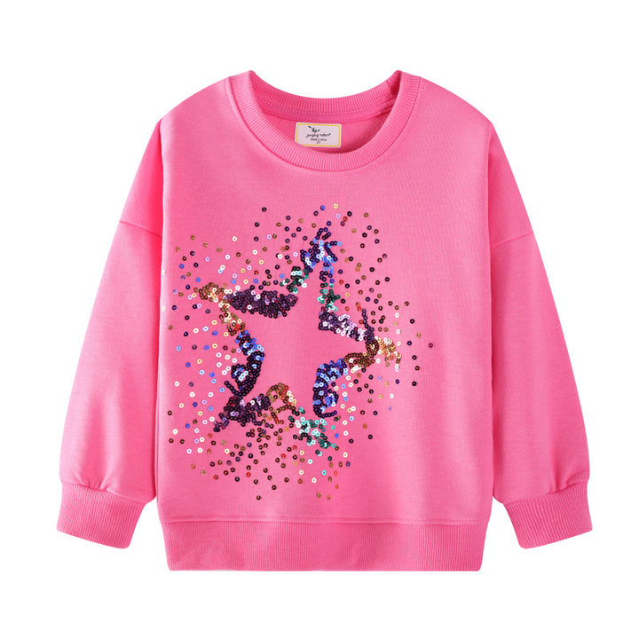 Mädchen Sweatshirt mit glitzerndem Sternenmotiv Echo Archiv
