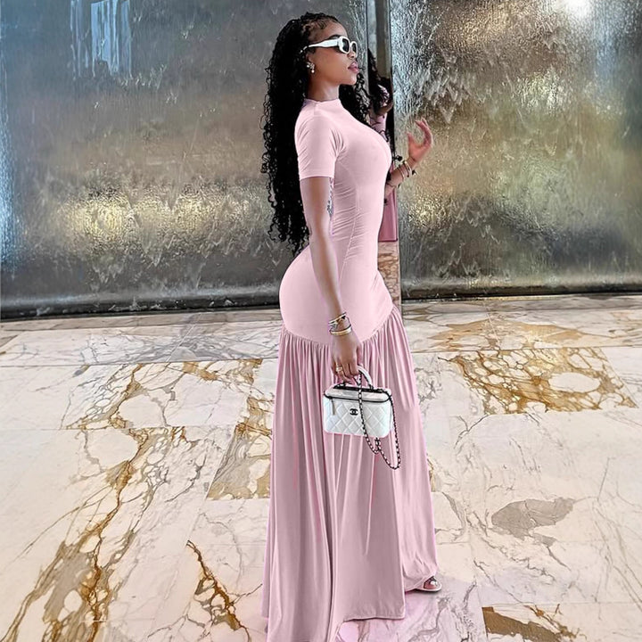 Damen Maxi-Kleid mit elegantem halblangen Ärmel und voluminösem Rock Echo Archiv