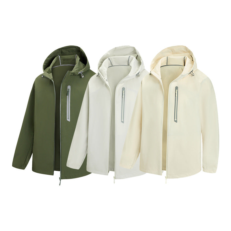 Herren Atmungsaktive Softshell-Kapuzenjacke mit wasserdichter Brusttasche und elastischem Saum Echo Archiv