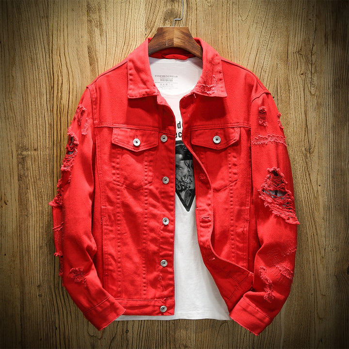 Herren Jeansjacke im Destroyed‑Look mit Rissdetails und aufgesetzten Brusttaschen Echo Archiv