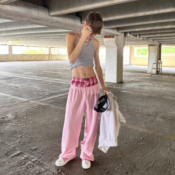 Damen nan lässige Jersey-Loungehose mit elastischem Bund und weitem Bein Echo Archiv