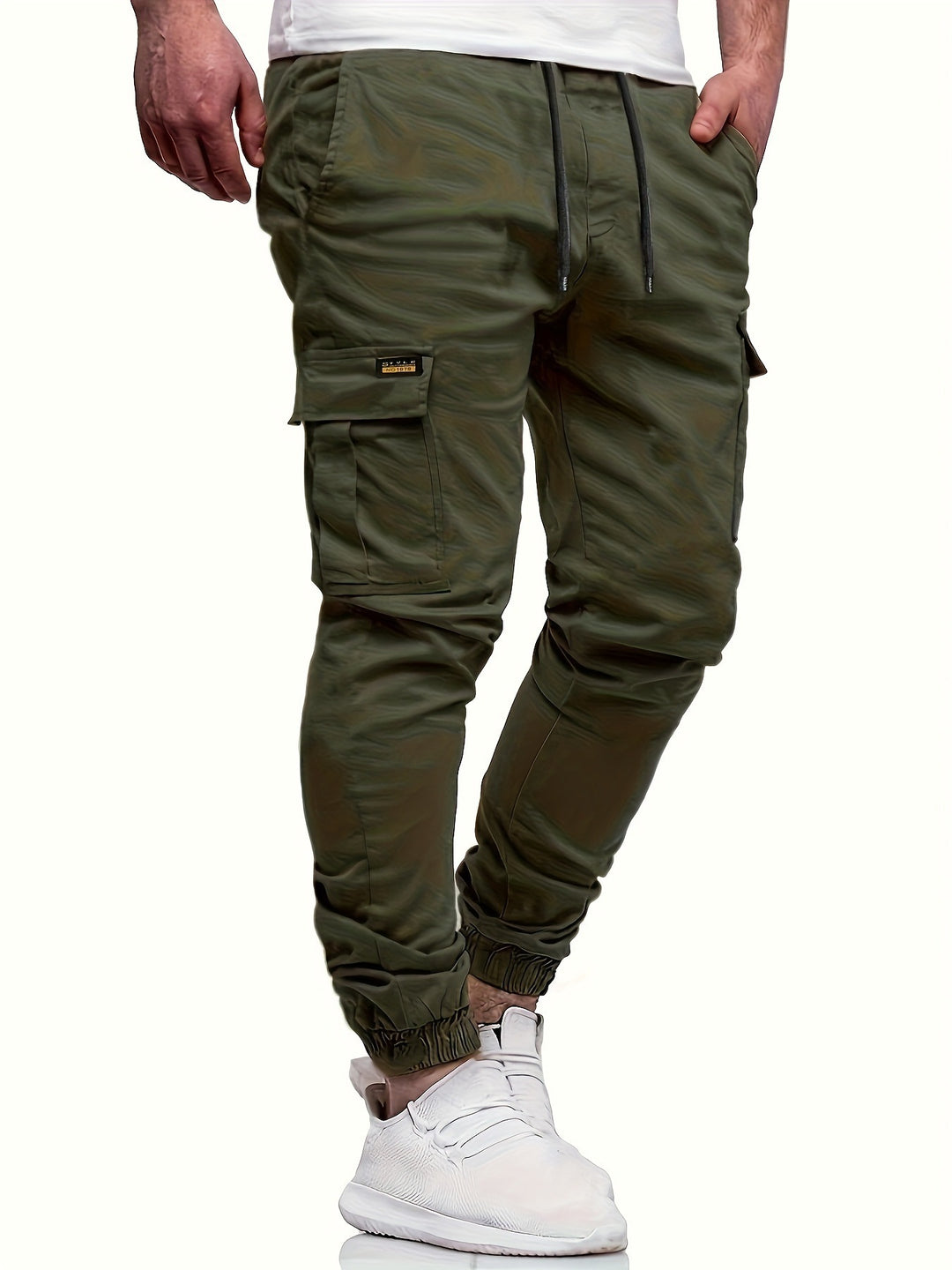 Herren Slim‑Tapered Utility‑Cargohose im Joggerstil mit Klapp- und Reißverschlusstaschen Echo Archiv