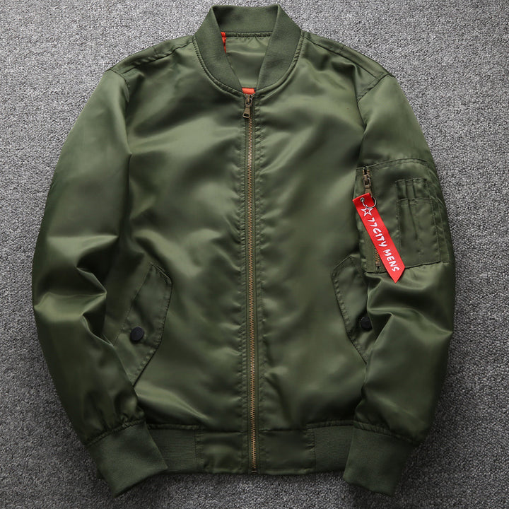 Herren nan moderne Bomberjacke mit Metallreißverschluss, Utility-Ärmeltasche und gerippten Bündchen Echo Archiv
