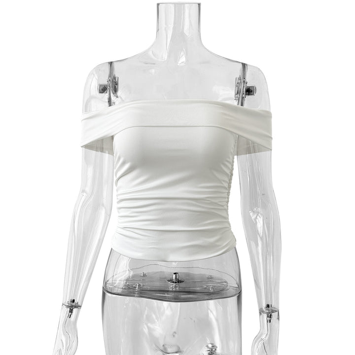 Damen Off-Shoulder Crop-Top aus elastischem Material mit figurformendem Design Echo Archiv