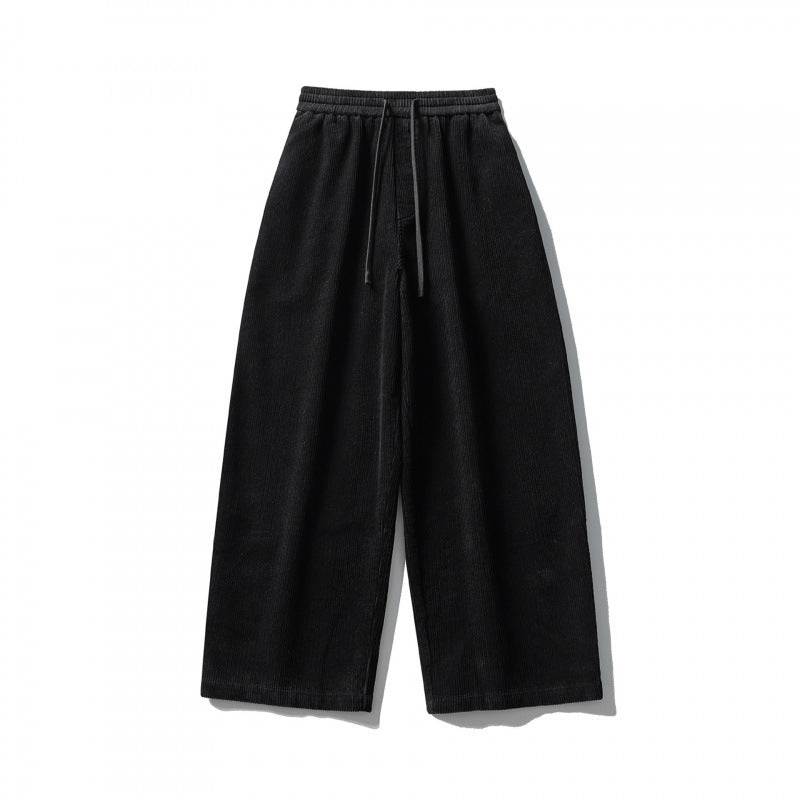 Unisex Weite Cordhose im Relaxed-Fit mit elastischem Bund, Tunnelzug und geradem Bein Echo Archiv