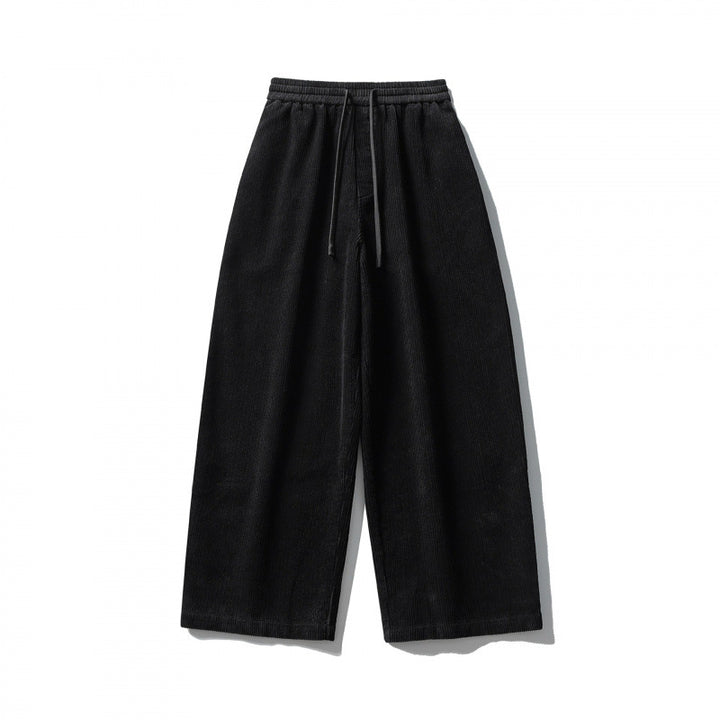 Unisex Weite Cordhose im Relaxed-Fit mit elastischem Bund, Tunnelzug und geradem Bein Echo Archiv