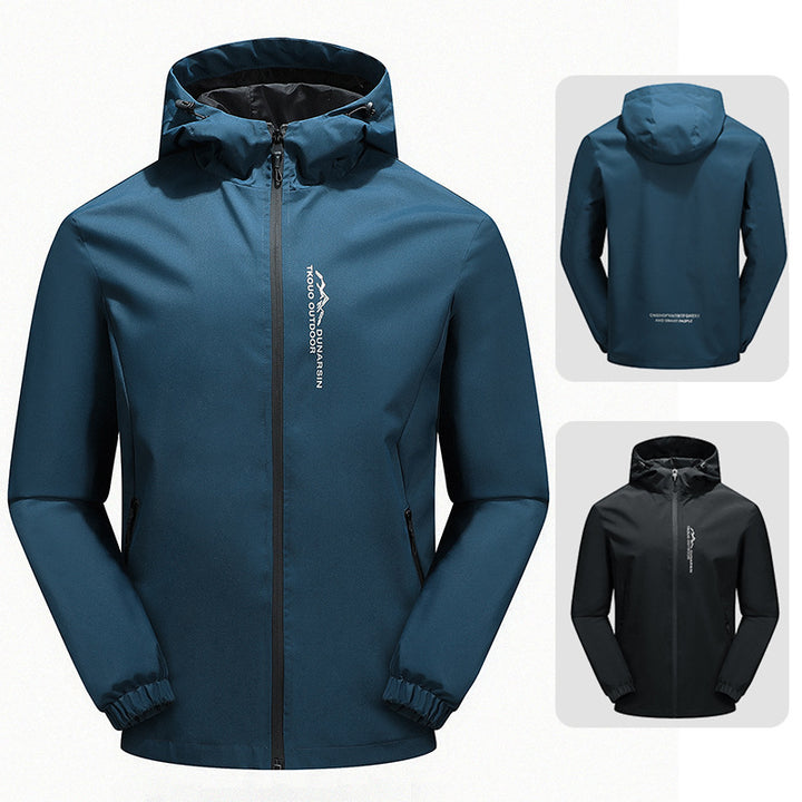 Herren Ultraleichte Regenjacke mit Kapuze, wasserabweisender Membran und getapten Nähten Echo Archiv