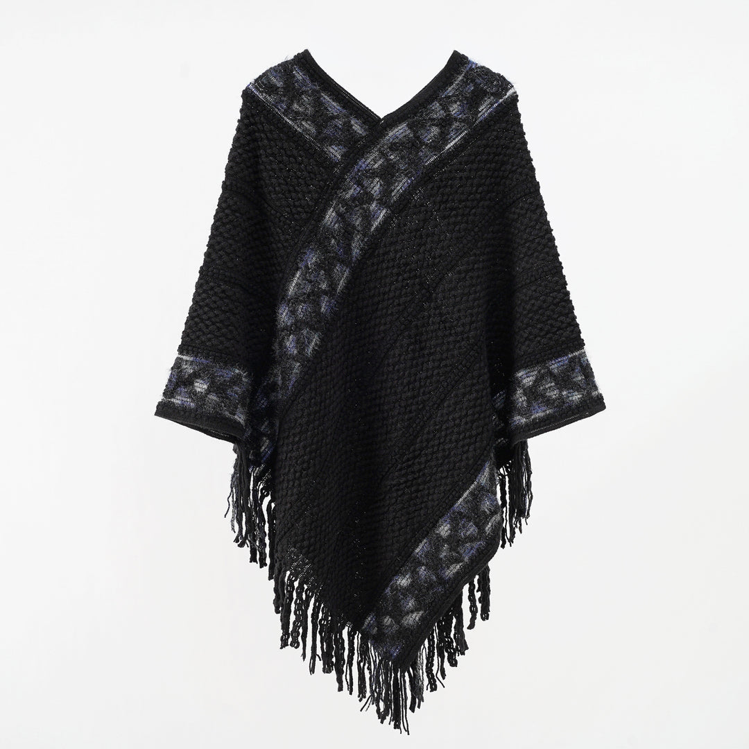 Damen Oversize-Strickumhang mit strukturierter Waffelstrick-Optik und Zopfbordüre Echo Archiv