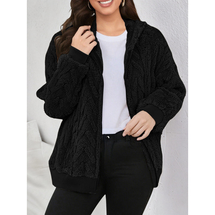 Damen Kapuzen-Teddyjacke mit Reißverschluss, weichem Plüsch und elastischem Bündchen Echo Archiv