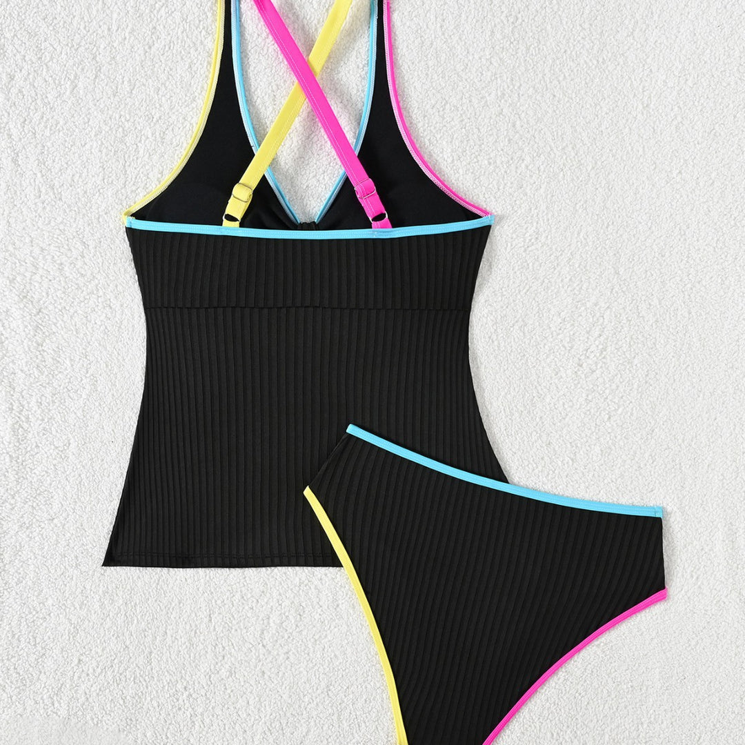 Damen Sportlicher Tankini mit farblichen Kontrasten Echo Archiv