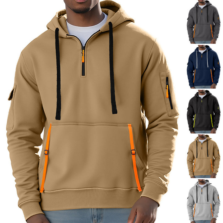 Herren Sportlicher Kapuzenpullover mit stylischen Reißverschlusstaschen Echoarchiv