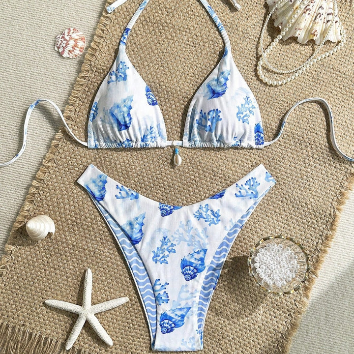 Damen Triangel-Bikini mit maritimer Muscheldekoration Echo Archiv