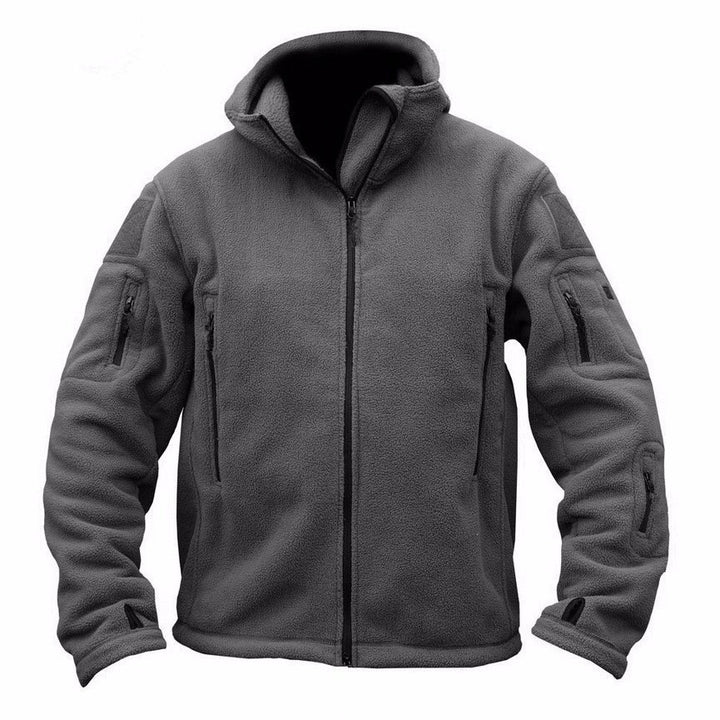Herren Fleecejacke mit mehrfachen Taschen und verstellbarem Kapuzenkragen Echoarchiv