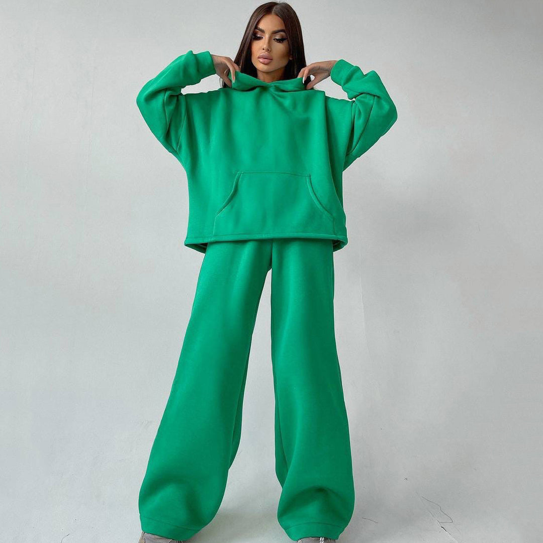 Damen nan weiches Oversize Hoodie mit weitem Schlag Jogginghose Set Echo Archiv