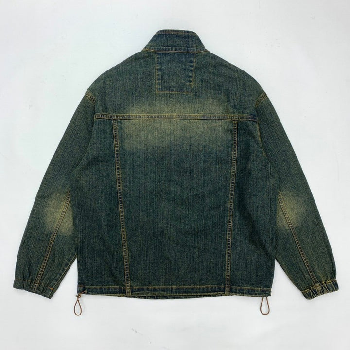 Herren Sportliche Jeansjacke mit Hohem Kragen Echo Archive