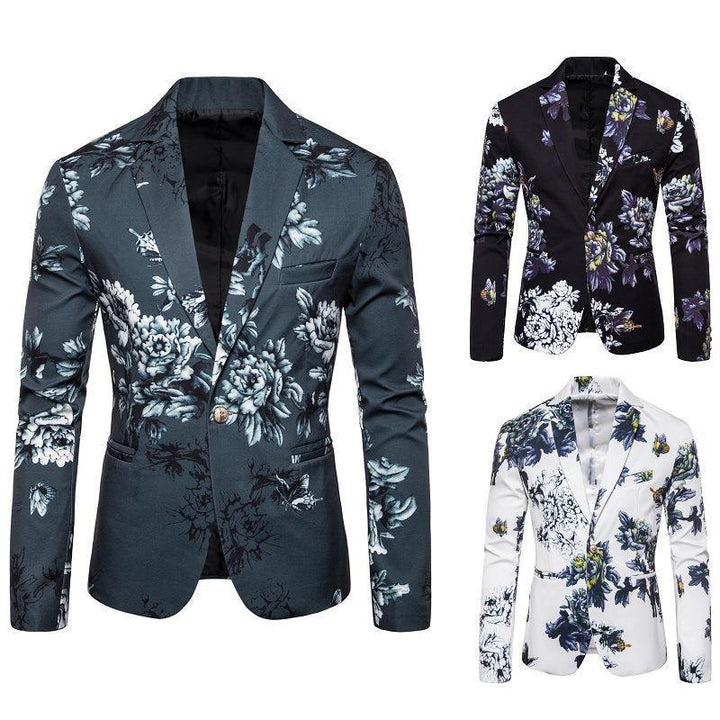 Herren Blazer mit floralem Muster und modernem Schnitt Echoarchiv