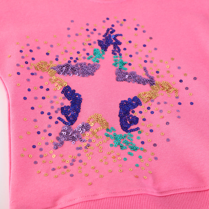 Mädchen Sweatshirt mit glitzerndem Sternenmotiv Echo Archiv