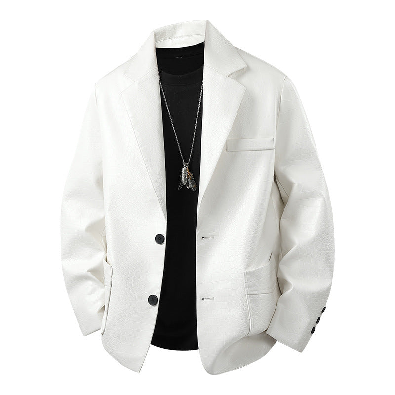 Herren Modische Kunstlederjacke mit eleganter Schnittführung Echo Archiv