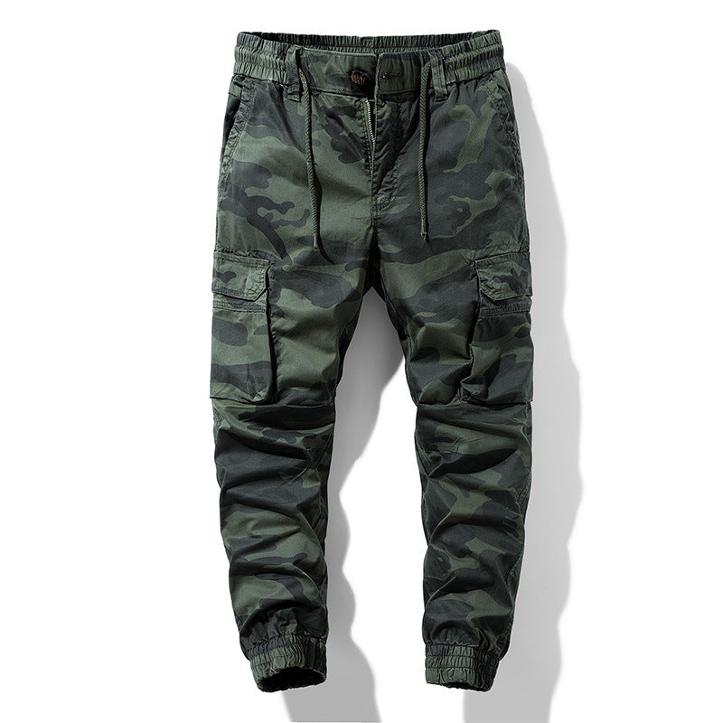 Herren Camouflage-Utility-Cargohose im Joggerstil mit Tunnelzugbund und verstärkten Kniepartien Echo Archiv