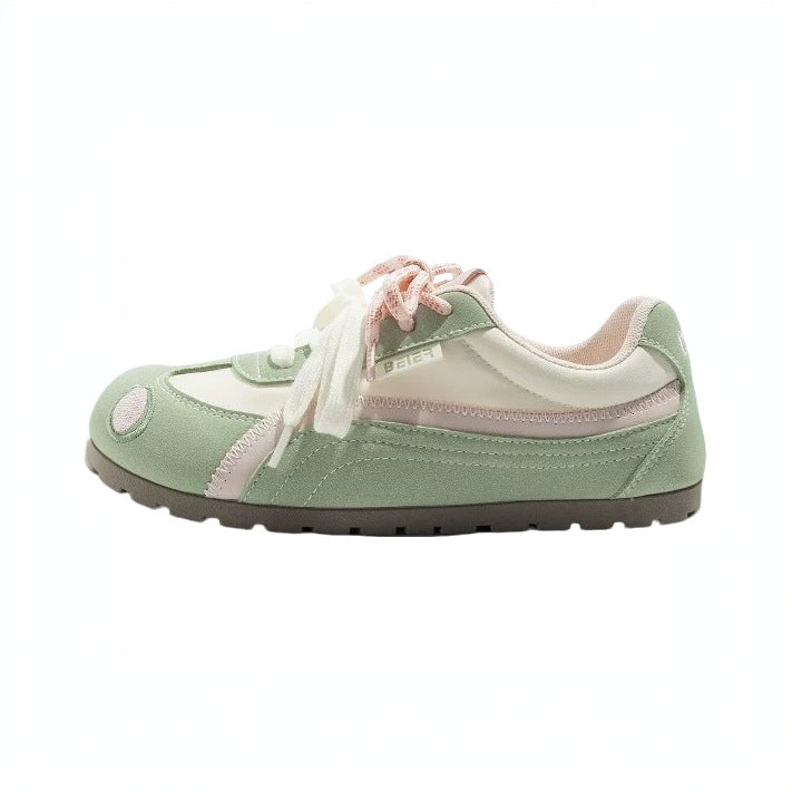 Damen Retro-sportliche Sneaker mit Wildleder- und Mesh-Mix sowie gepolsterter Komfortsohle – Névara