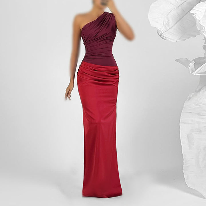Damen elegantes Maxikleid mit asymmetrischem Oberteil und fließendem Saum Echo Archiv