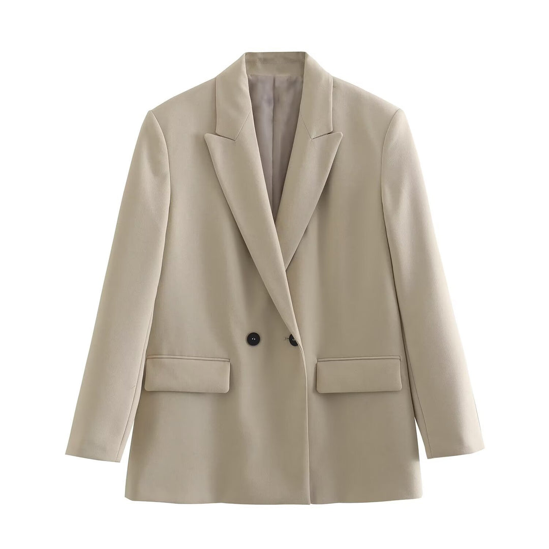Damen nan taillierter Doppelreihiger Blazer mit schmalem Revers, aufgesetzten Pattentaschen und klarer Silhouette Echo Archiv
