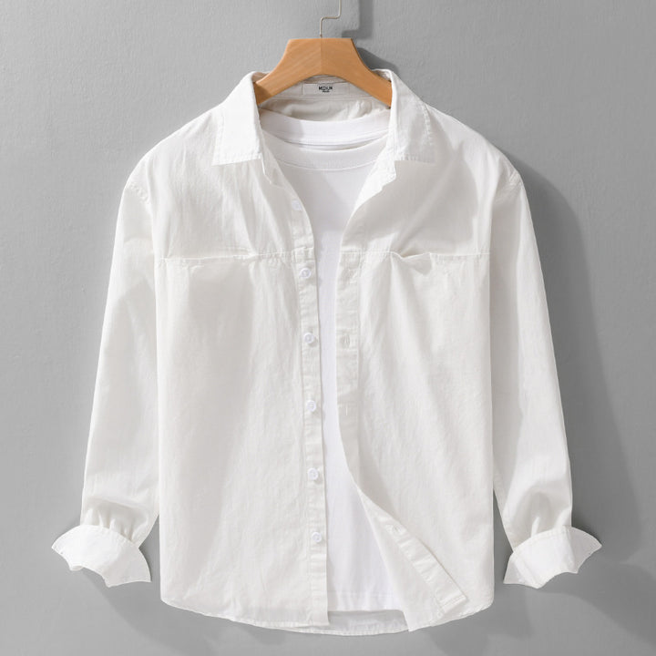 Herren Casual-Layering Hemdjacke mit versteckten Brustpaspeln und weichem Griff Echoarchiv