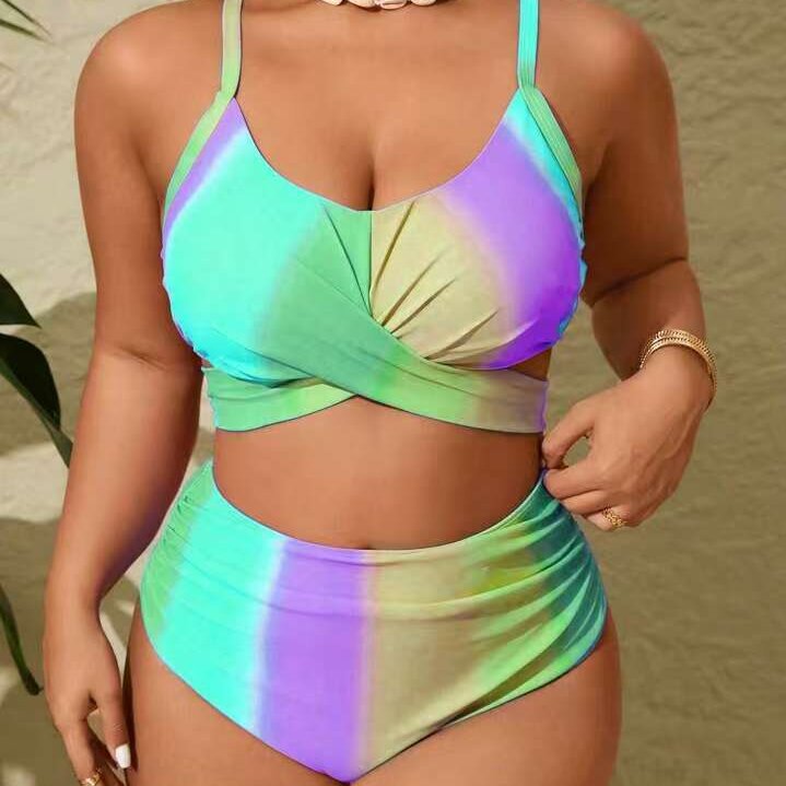 Damen Hochtailliertes Bikini-Set mit verspieltem Wickeldetail Echo Archiv