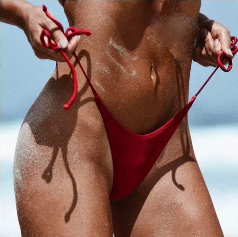 Damen Bikini-Höschen mit ultra-hohem Schnitt und verstellbaren Trägern Echo Archiv