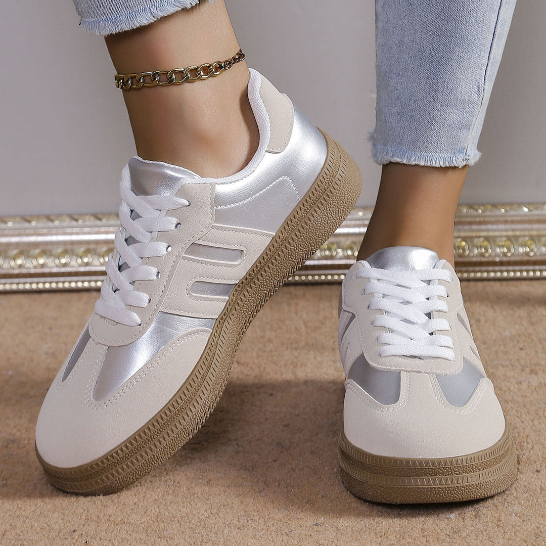 Damen Sportliche Sneakers mit satiniertem Obermaterial und Retro-Design Echo Archiv