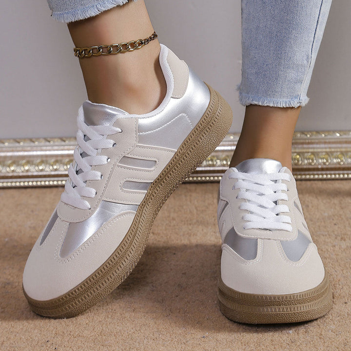 Damen Sportliche Sneakers mit satiniertem Obermaterial und Retro-Design Echo Archiv