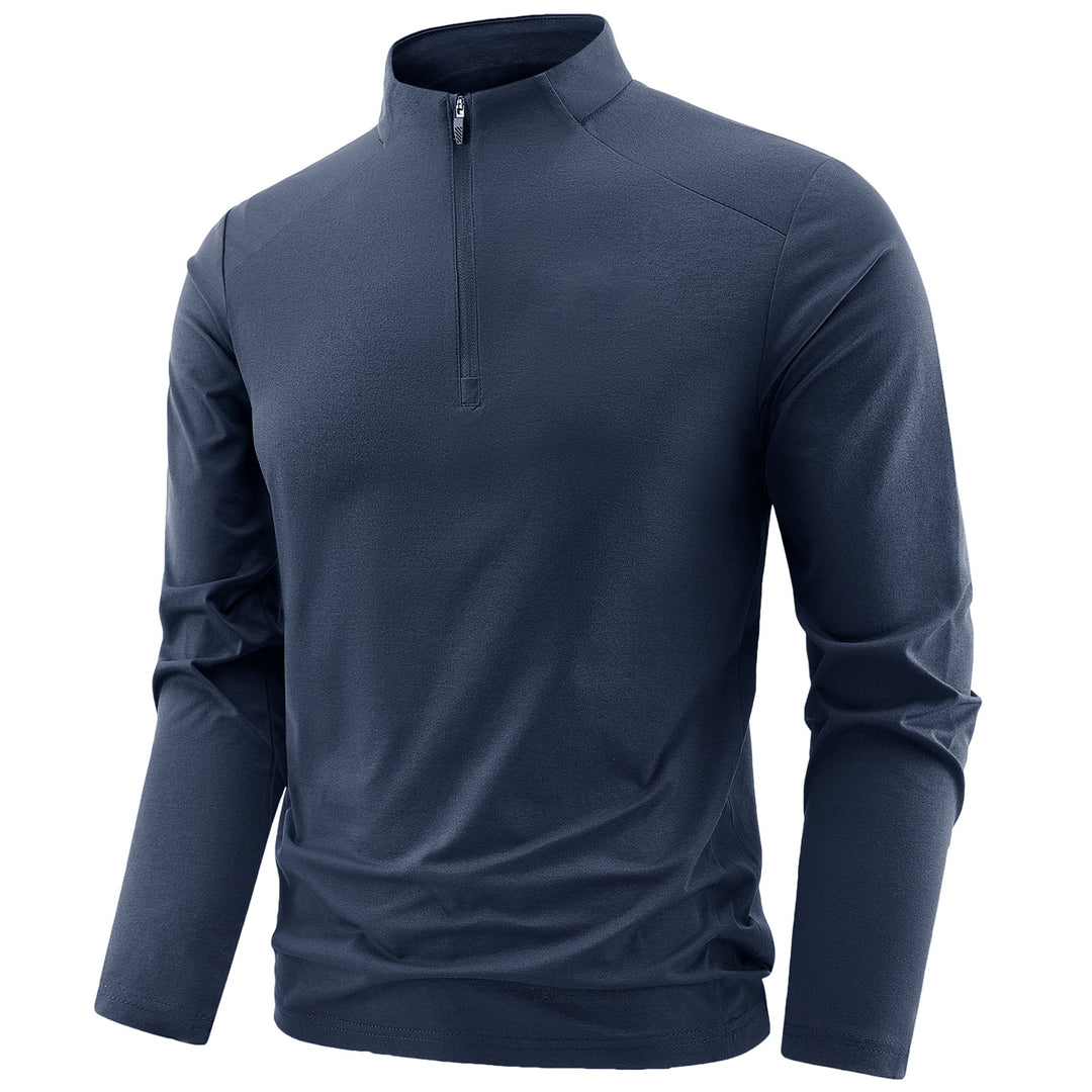Herren Langarm-Performance-Halbzip-Trainingsshirt mit Stehkragen und atmungsaktivem Funktionsmaterial Echoarchiv