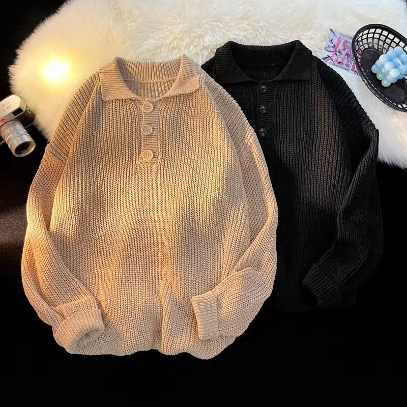 Damen Gemütlicher Strickpullover mit Knopfleiste – Mavelle