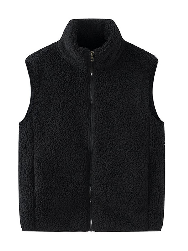 Damen Teddy-Fleeceweste mit Stehkragen und Reißverschluss – Avérine