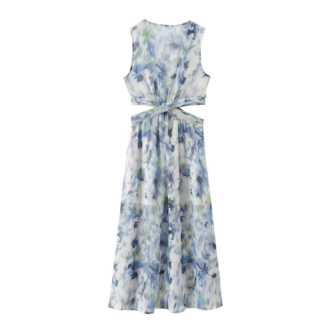 Damen Maxikleid mit elegantem, floralem Design und raffiniertem Rückenausschnitt Echo Archiv