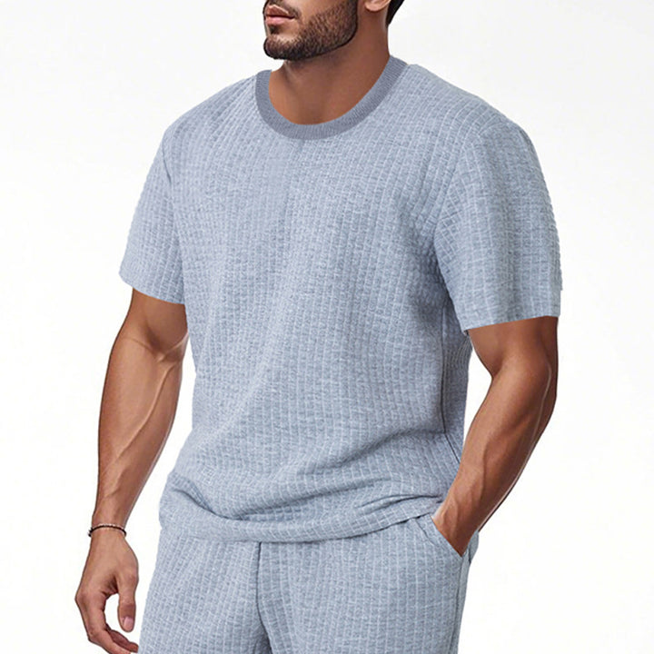 Herren lässiges Kurzarm-Shirt mit strukturiertem Design Echoarchiv
